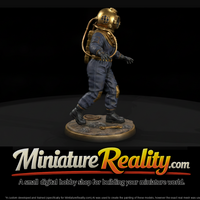 Brass Helmet Hard Hat Diver Walking — thumbnail 1