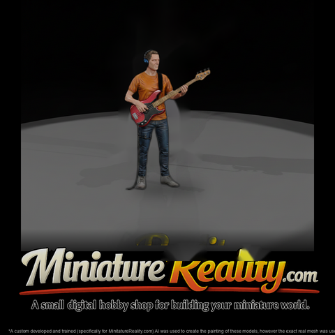 Studio Session Bassist with Headphones