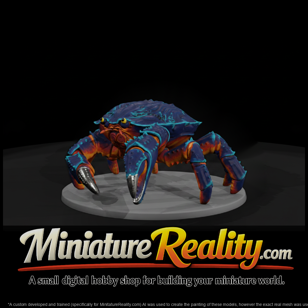 Stylized Fantasy Giant Crab miniature, three-quarter view