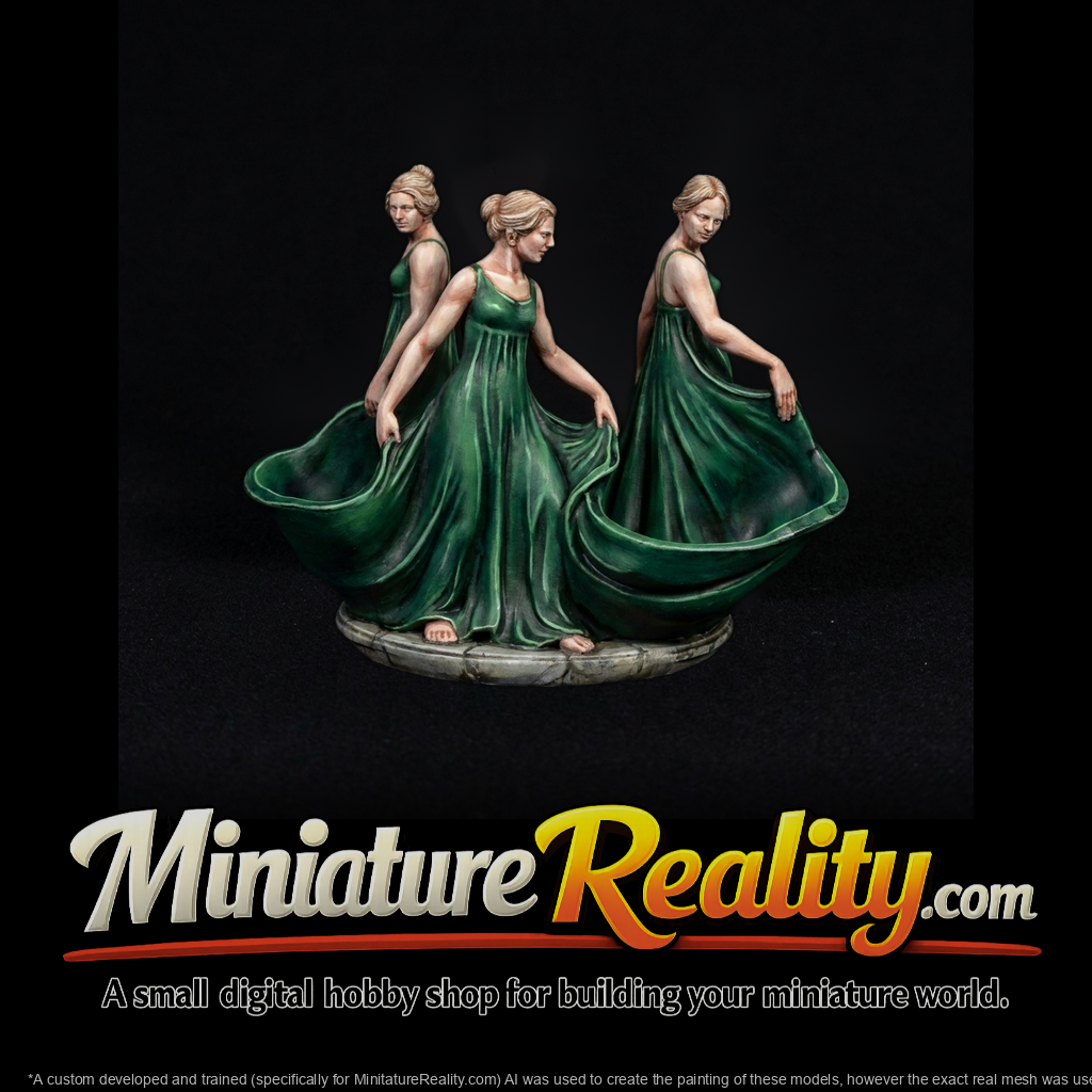 Three Draped Women Centerpiece — Statue