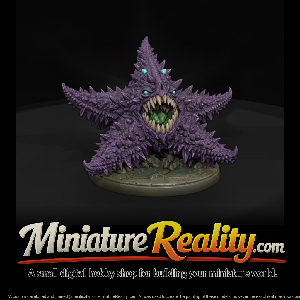Spiked Sea Star Monster miniature, three-quarter view