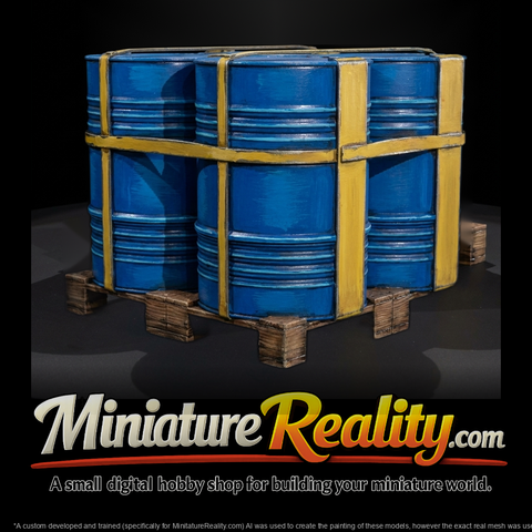 Industrial Chemical Drum Pallet Set (Game-Ready)