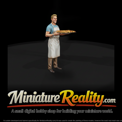 Baker Carrying a Tray of Fresh Bread