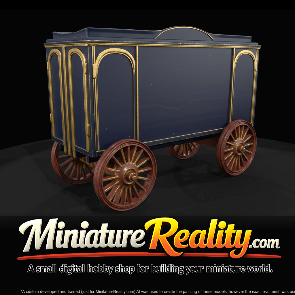 Circus Hall of Fame Wagon (Variant 2) miniature, three-quarter view