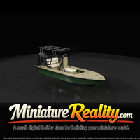 Flat-Bottom Skiff Boat miniature, three-quarter view — thumbnail 4