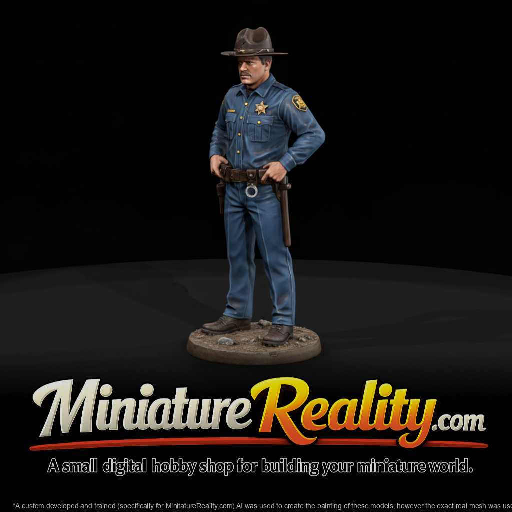 1980s County Sheriff Deputy Standing