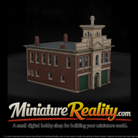 Historic Brick City Hall Firehouse miniature, three-quarter view — thumbnail 1