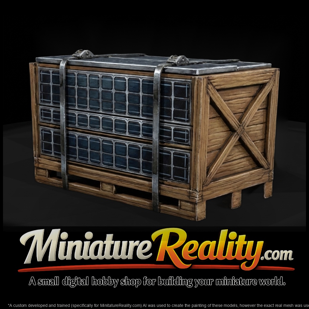 Industrial Solar Panel Shipping Crate on Pallet miniature, three-quarter view