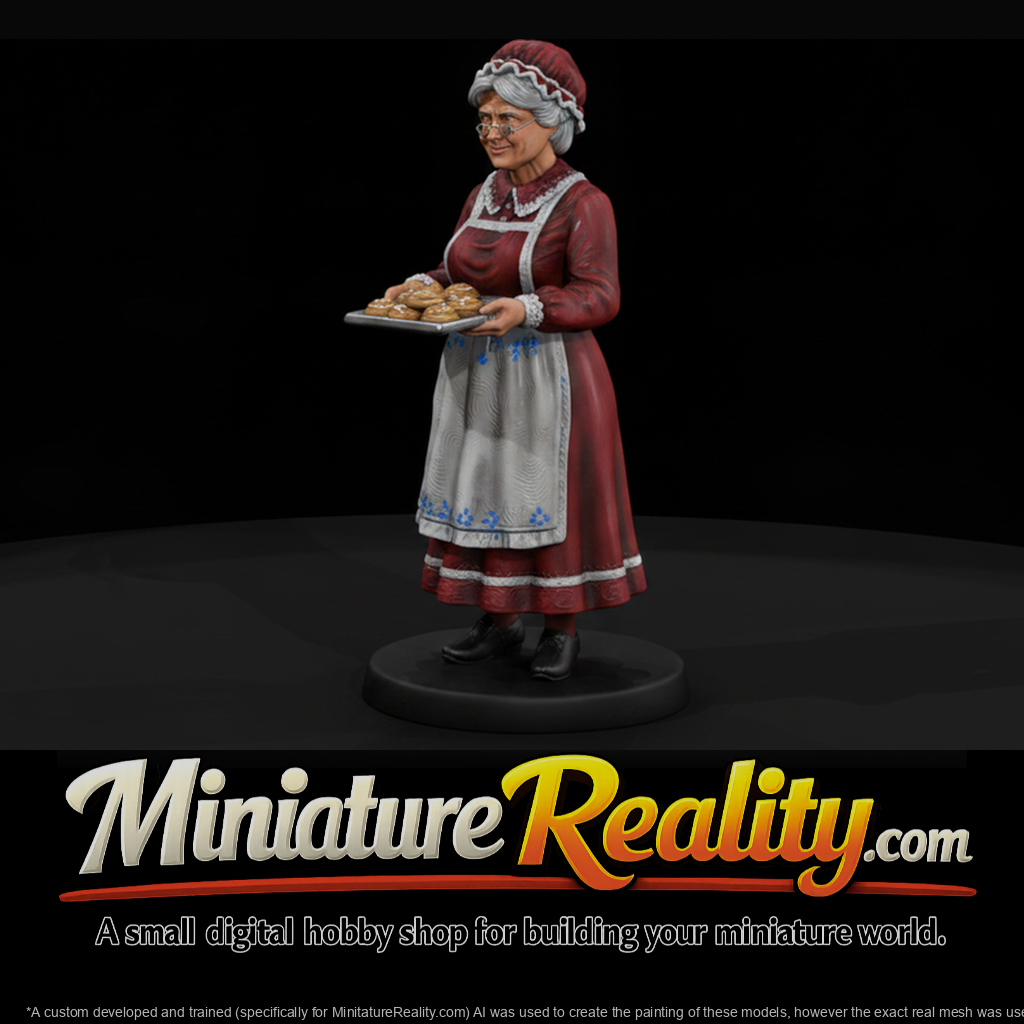 Mrs. Claus with Tray of Cookies