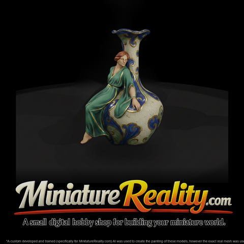Art Nouveau Seated Woman Vase