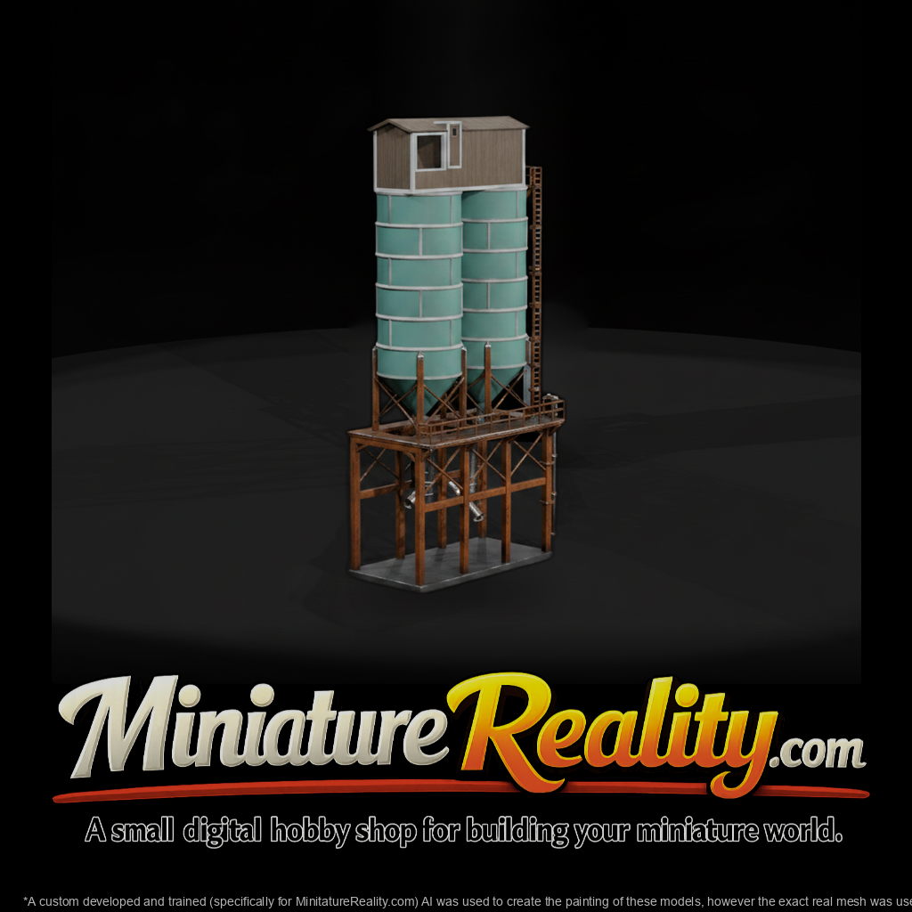 Model Railroad Grain Elevator, three-quarter view