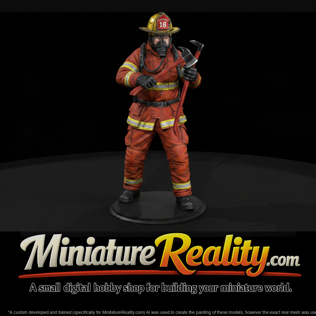 Firefighter with Forcible Entry Tools