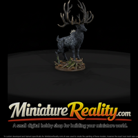 Gloom Antler Stag Forest Beast miniature, three-quarter view — thumbnail 1