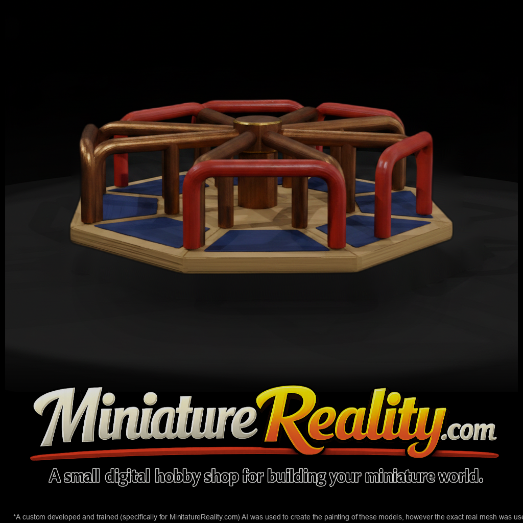 Low Poly Octagonal Merry Go Round 3D Model 6Etfuoz
