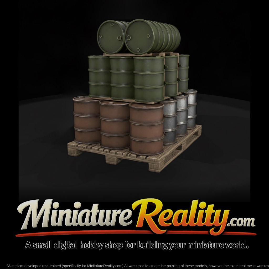Mil 154 Ww2 England Fuel Drum Stack
