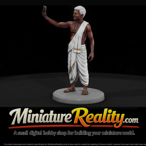 Hindu Priest with Mobile Phone