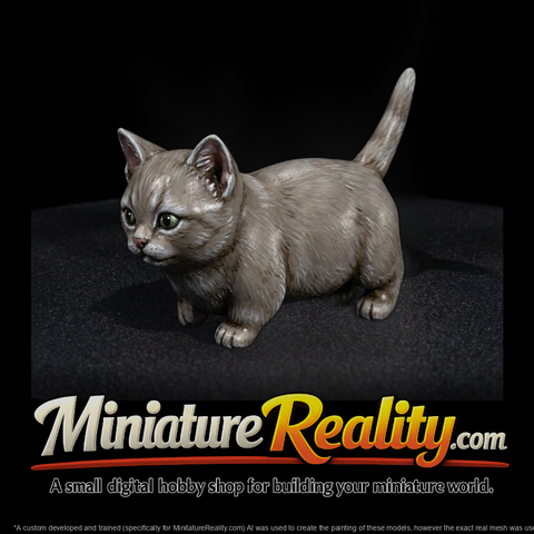 Chubby Kitten — Stylized Cat Figurine