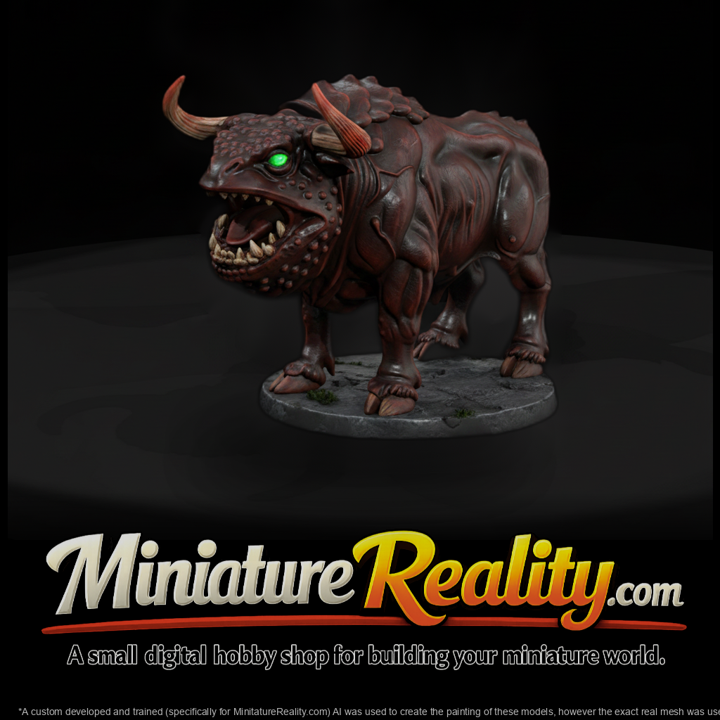 Stylized Angry Bull Monster 3D Miniature Q8Kklxzg