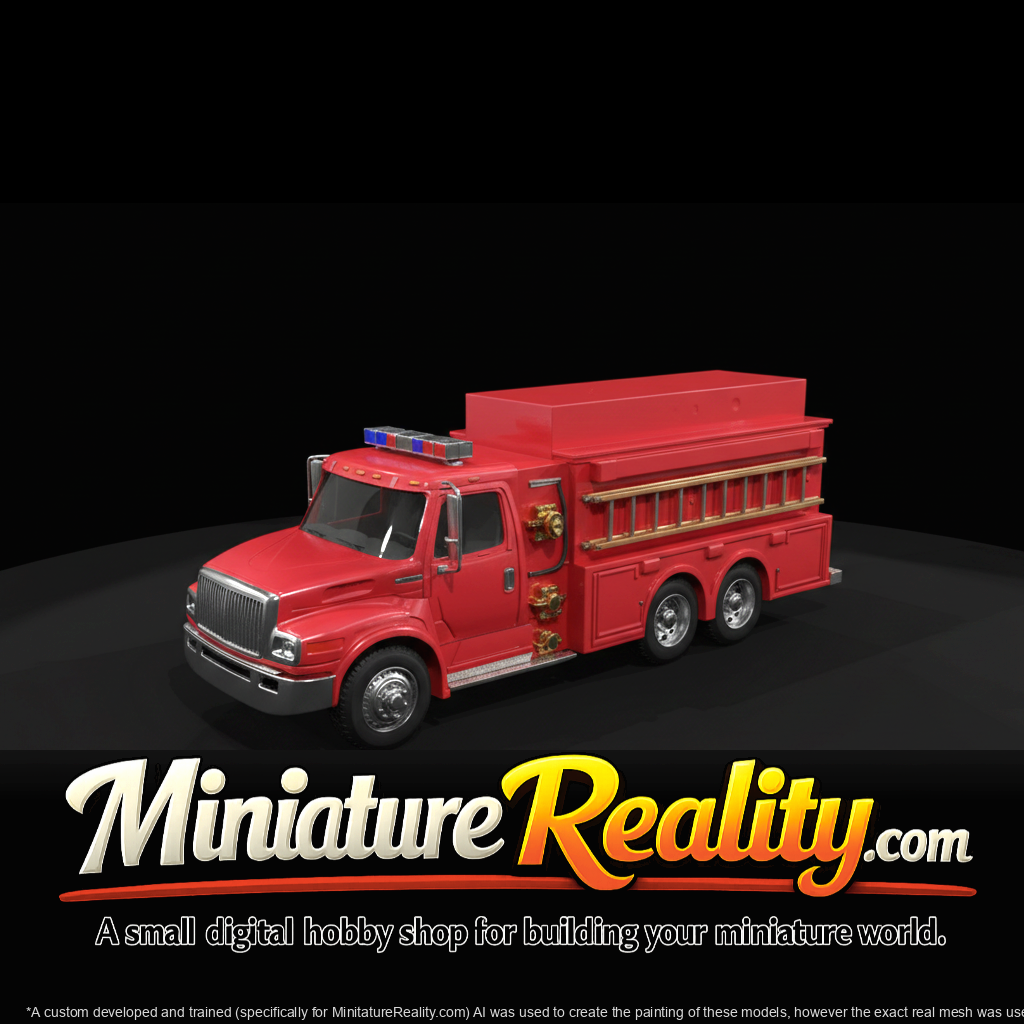 International Fire Truck miniature, three-quarter view