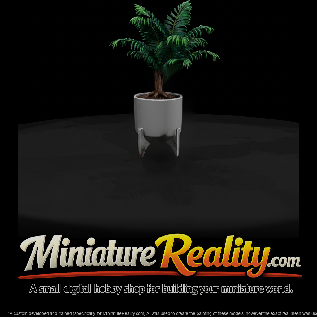 Stylized Minimalist Potted Palm 3D Model 2Bjzyfrf