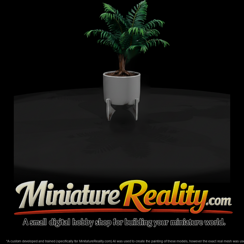 Stylized Minimalist Potted Palm 3D Model 2Bjzyfrf