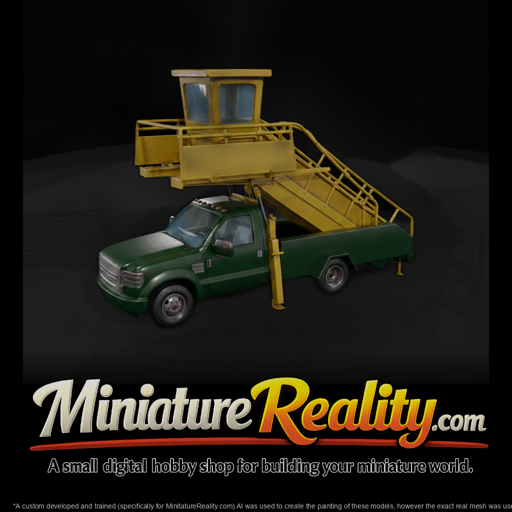 Aircraft Boarding Stair Truck miniature, three-quarter view