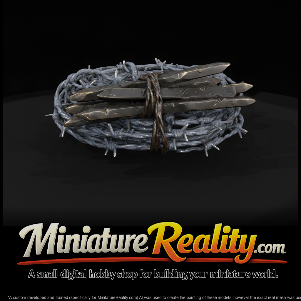 Coiled Barbed Wire and Picket Bundle
