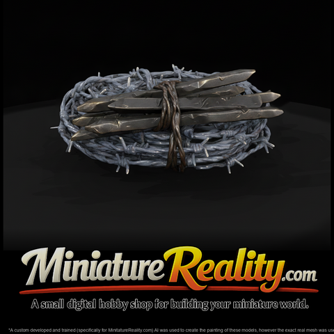 Coiled Barbed Wire and Picket Bundle