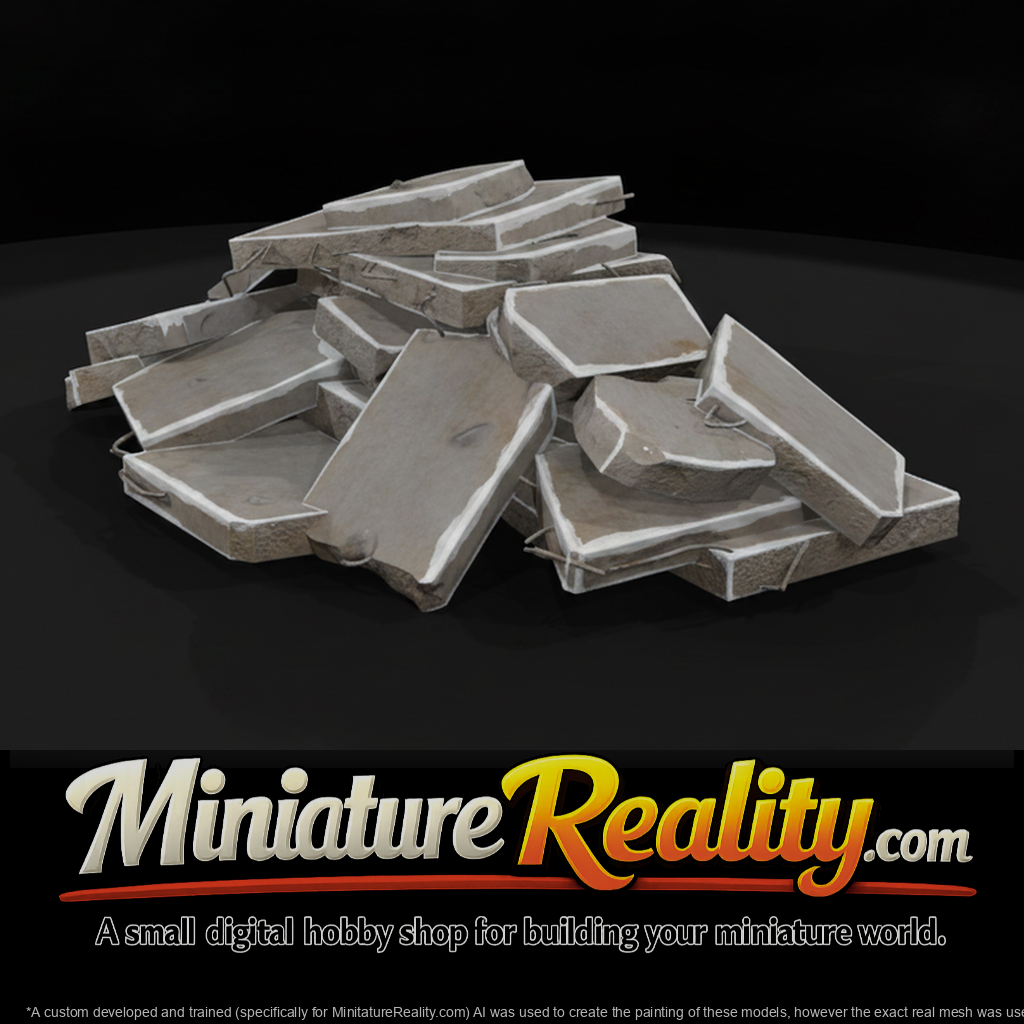 Broken Concrete Slab Debris Pile