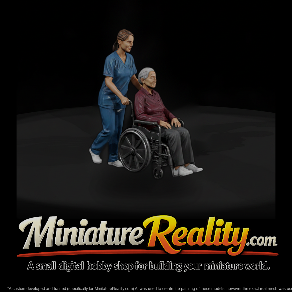 Nurse Pushing Patient in Wheelchair