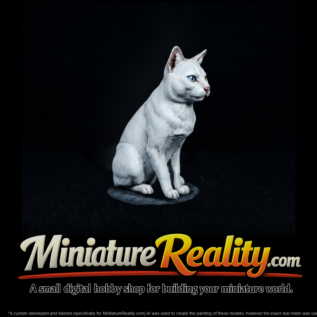 Housecat Set - Seated & Reclining Cats miniature, three-quarter view