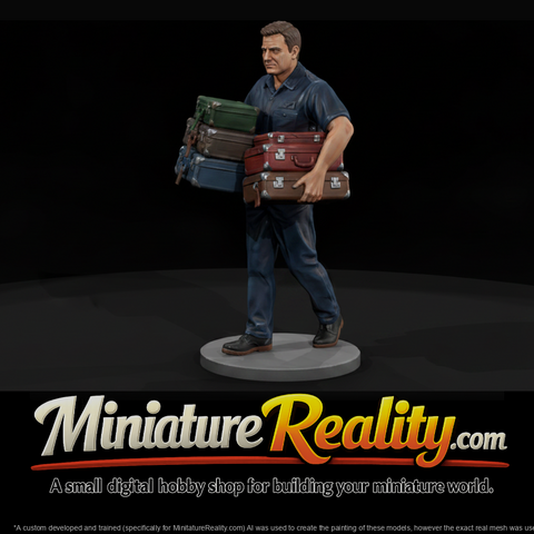 Station Porter Carrying Suitcases