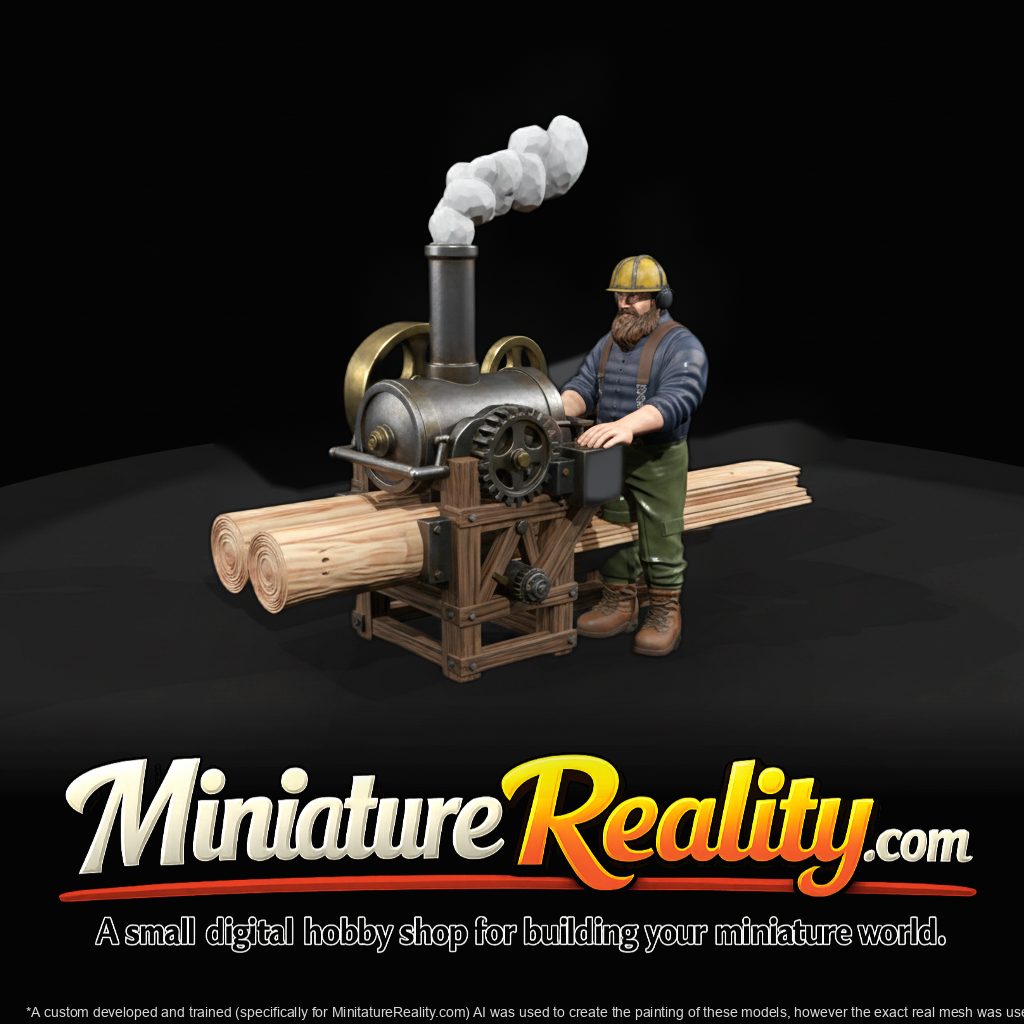 1890s Lumberjack with Sawmill