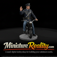 1950s Motorcycle Officer Signalling Halt — thumbnail 1