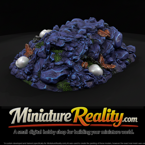 Glowing Crystal Outcrop with Pale Eggs