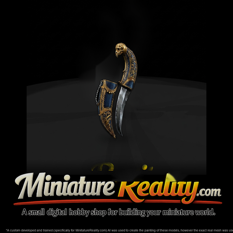 Ornate Curved Fantasy Dagger with Sheath