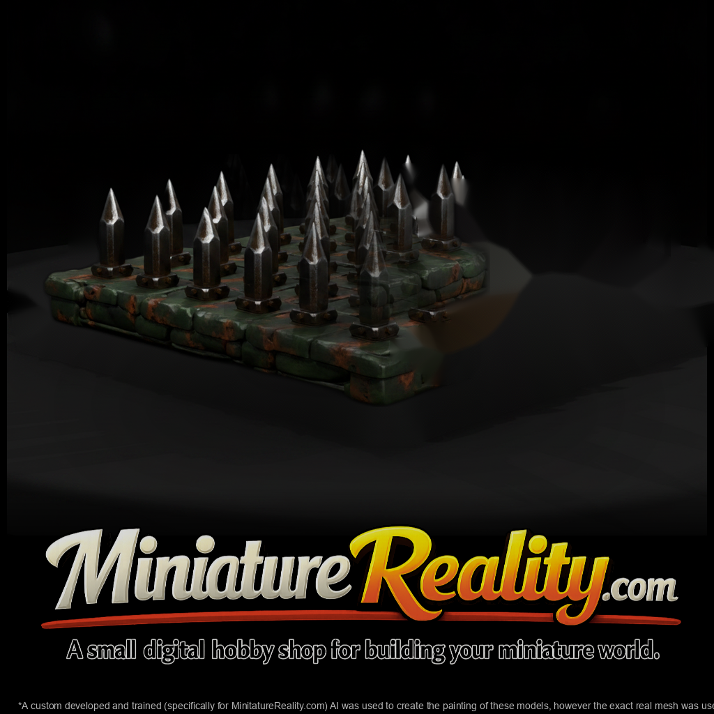 Stylized Fantasy Stone Spiked Trap 3D Model Uzytep