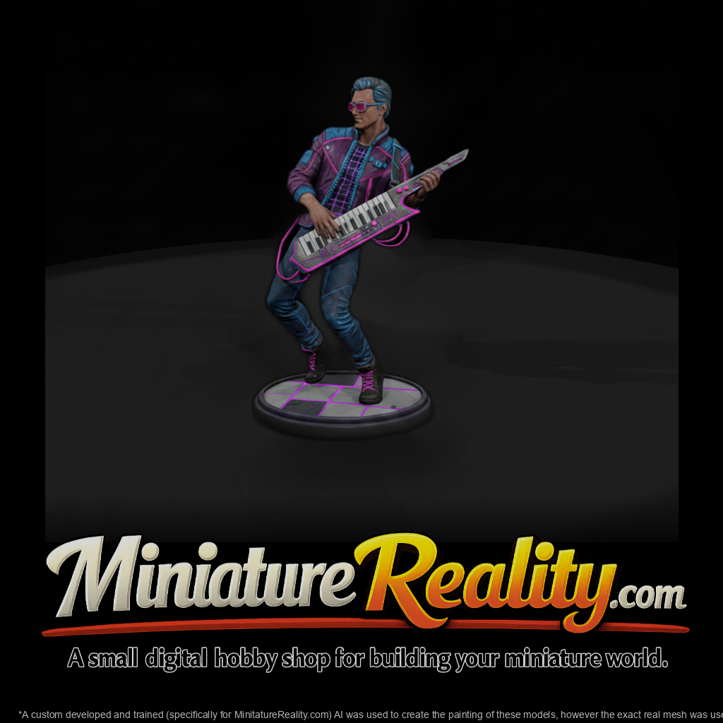 1980s Synthwave Keytar Musician