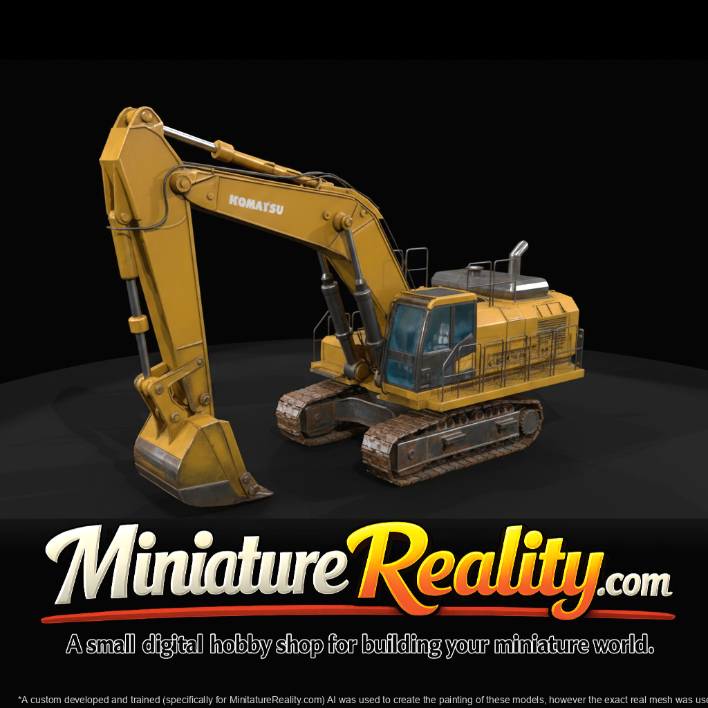 Komatsu PC1250 Excavator miniature, three-quarter view