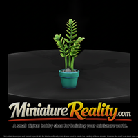 Stylized ZZ Plant in Pot miniature, three-quarter view — thumbnail 2