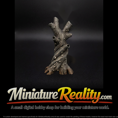 Stylized Gnarled Dead Tree Trunk