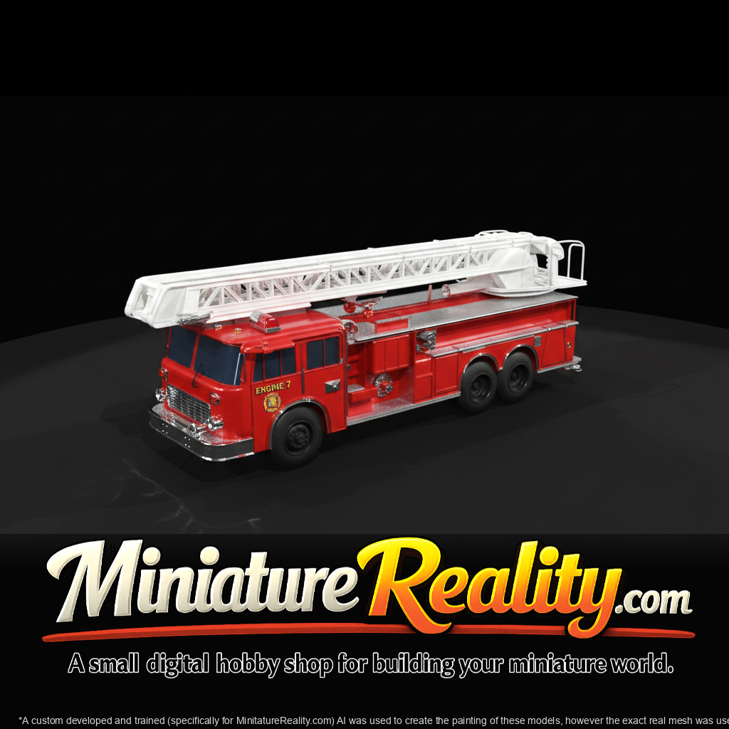 LA County Fire Truck miniature, three-quarter view