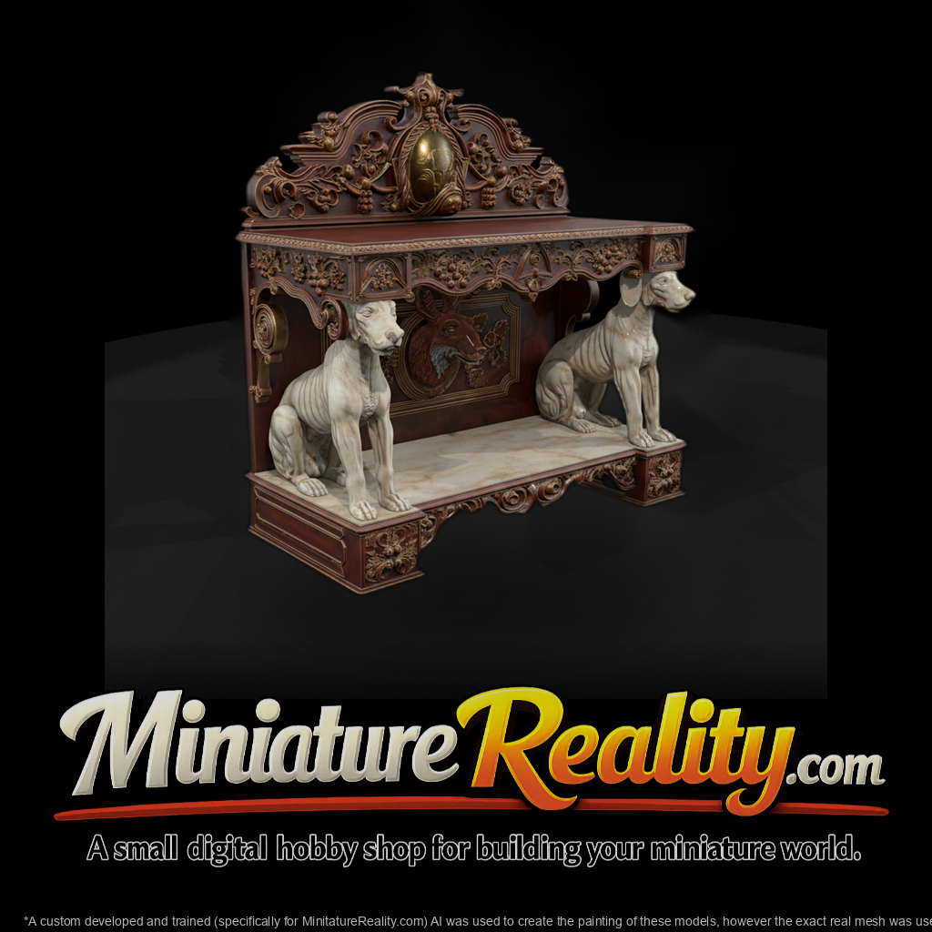 Ornate Rococo Hunting Console Bench