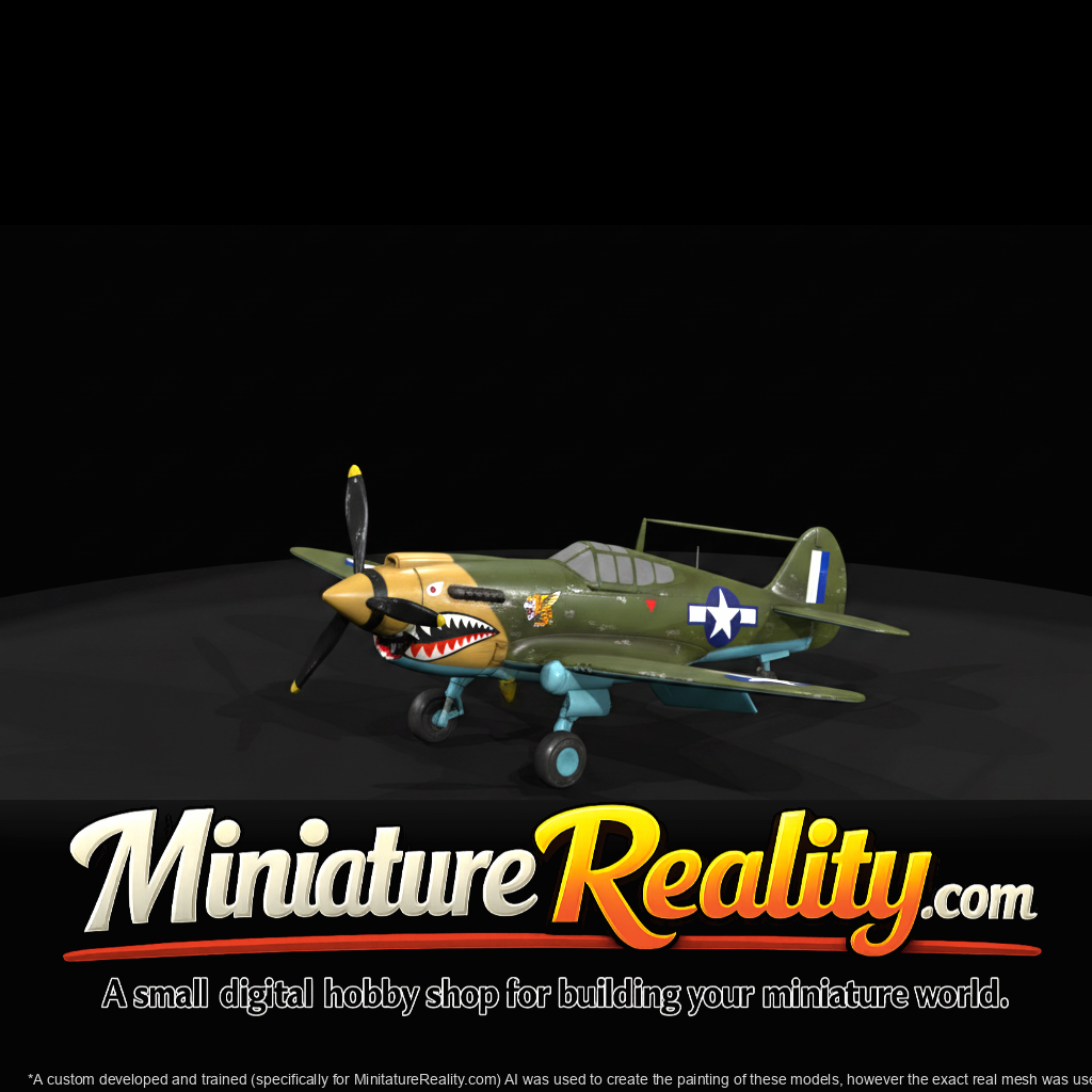 Curtiss P-40 Warhawk miniature, three-quarter view