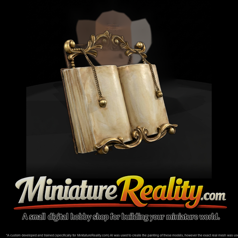 Baroque Open Book Display — Ornate Bookstand