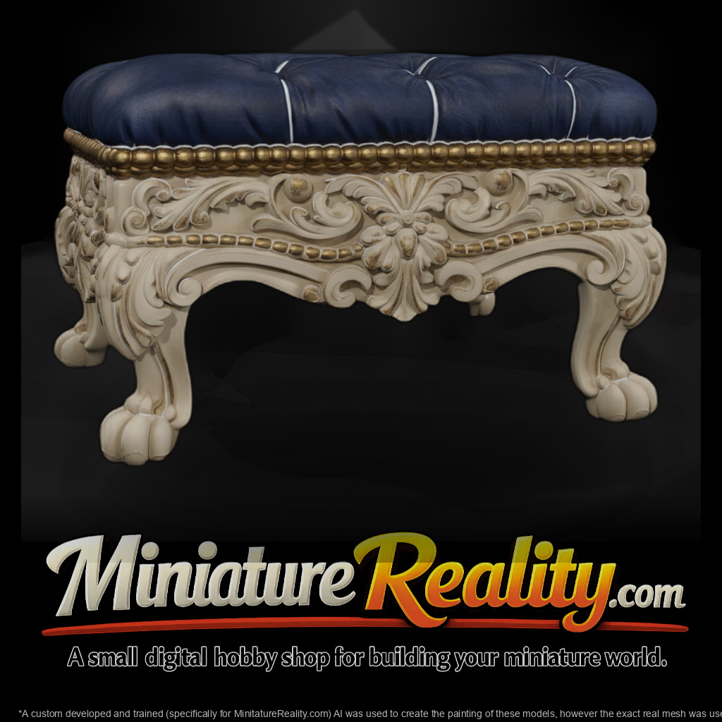 Ornate Baroque Upholstered Ottoman