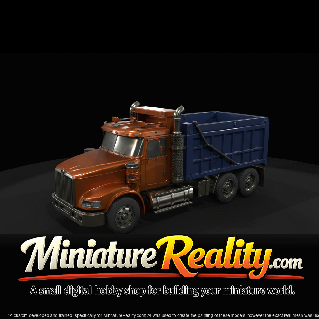 2002 International PayStar 3-Axle Dump Truck miniature, three-quarter view