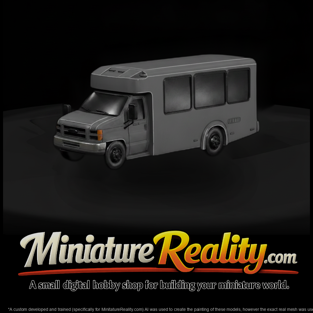 Matte Graybox Ford Shuttle Van 3D Model Xpy7Bdi1