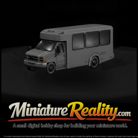 Matte Graybox Ford Shuttle Van 3D Model Xpy7Bdi1