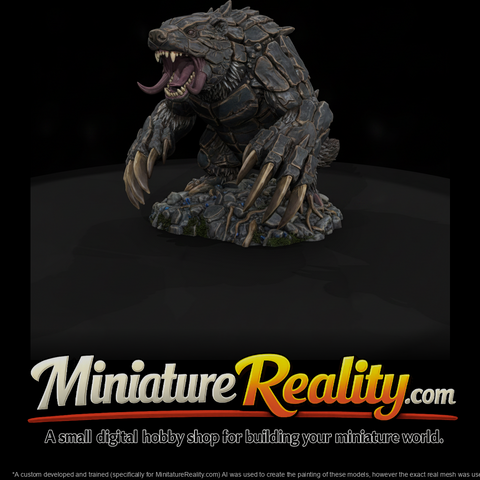 Cavern Maw Badger Beast miniature, three-quarter view